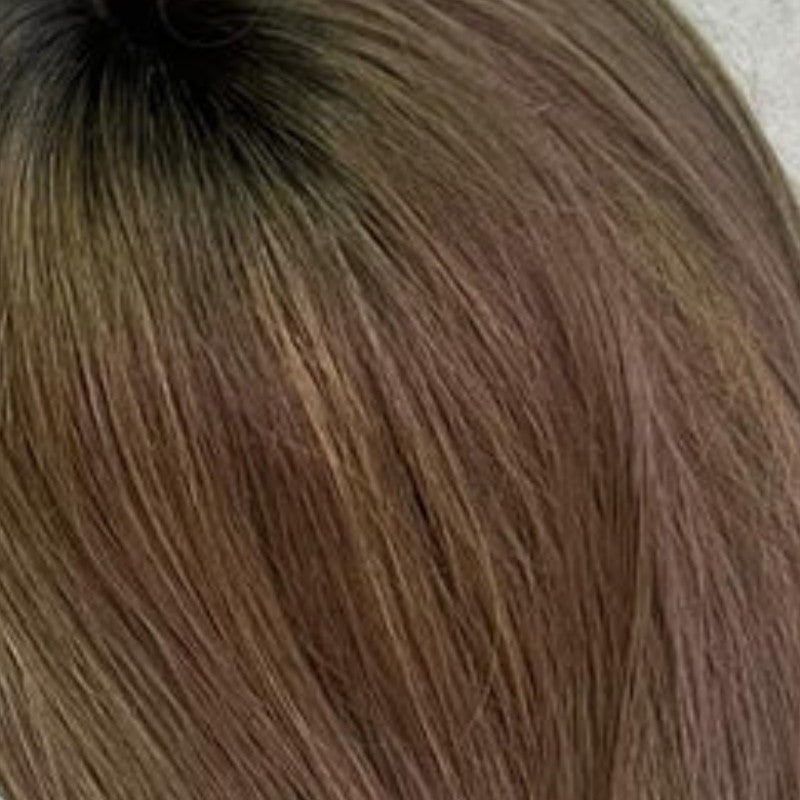 Mila human hair scrunchie in ash brown – 100% human hair | Gold Hair Collection