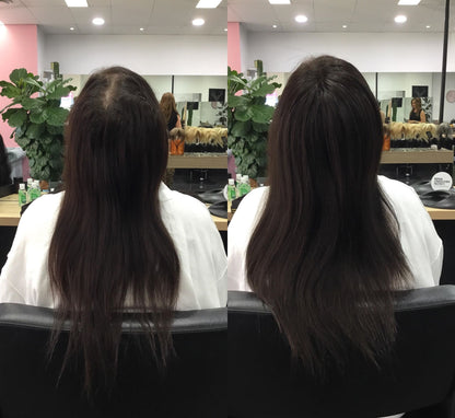 Amy | 100% Remy Hair Topper | Before and After
