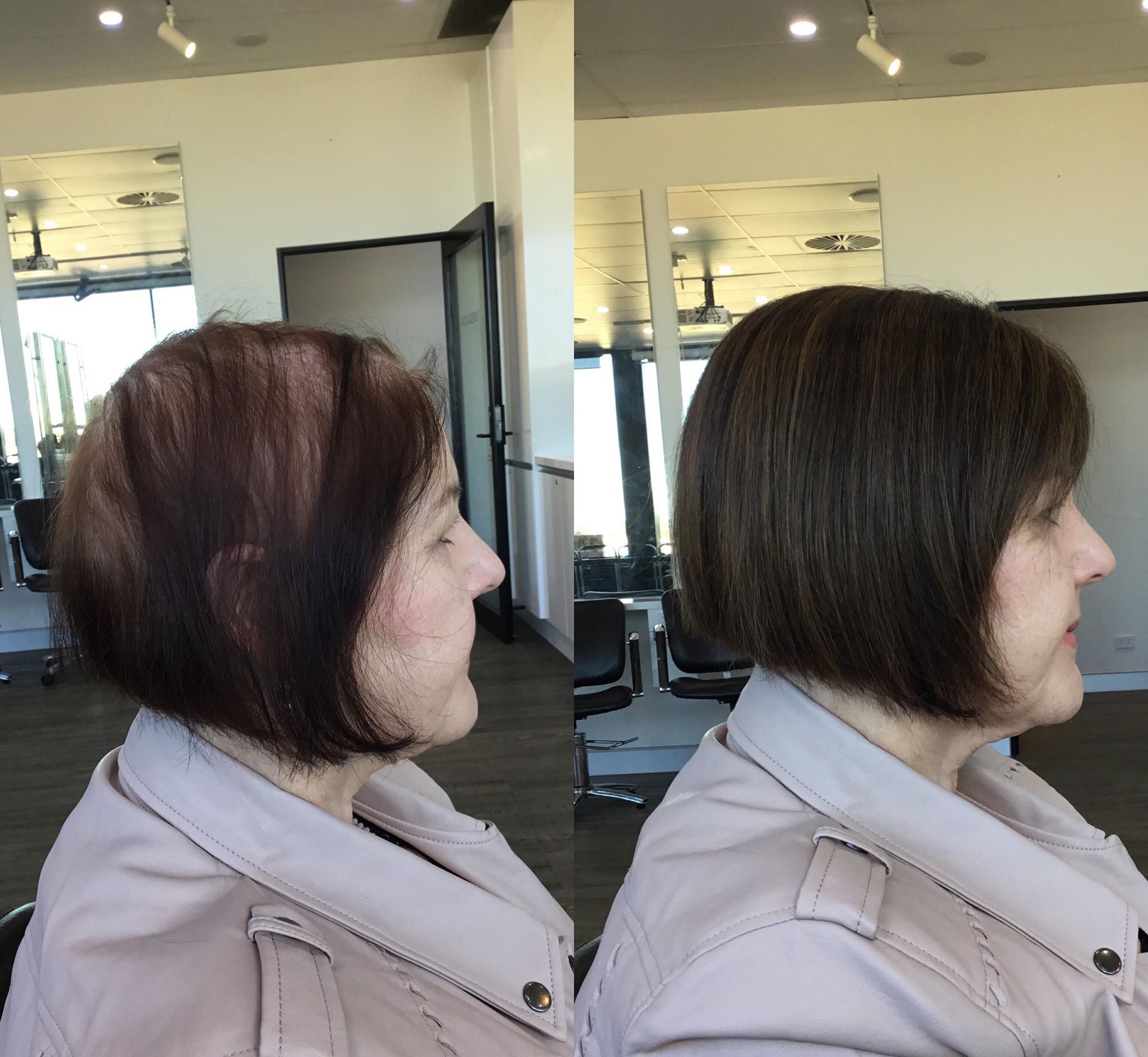 Marie (Silk Base) | 100% Remy Hair Topper | Before and After