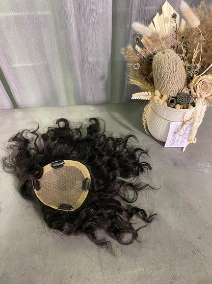 Amy Silk Base (Wavy / Curly) | 100% Remy Hair Topper