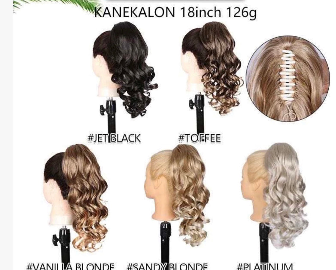 Claw Clip Ponytail 18" (Wavy / Curly)