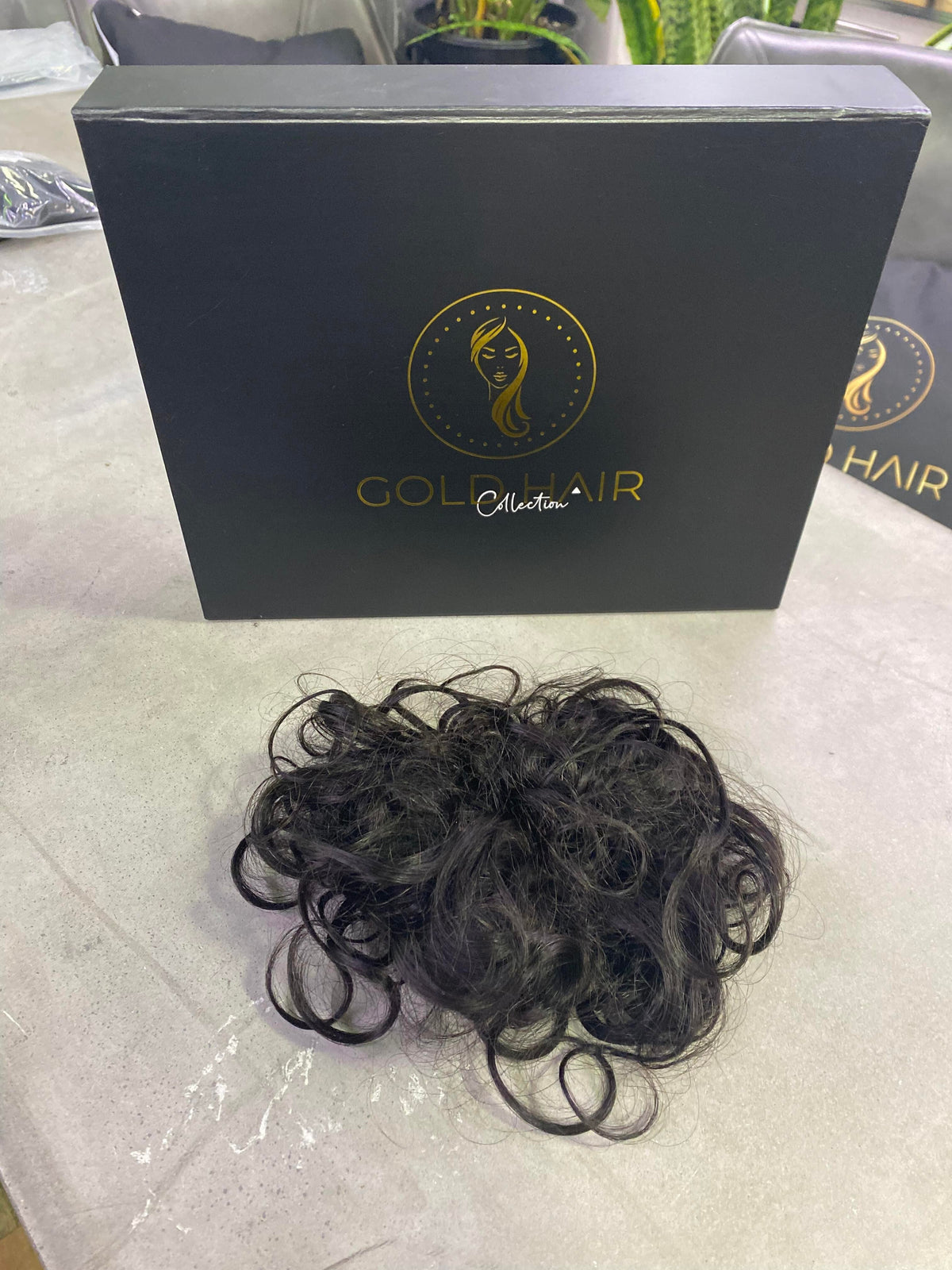 Amy human hair scrunchie in dark brown – 100% human hair | Gold Hair Collection