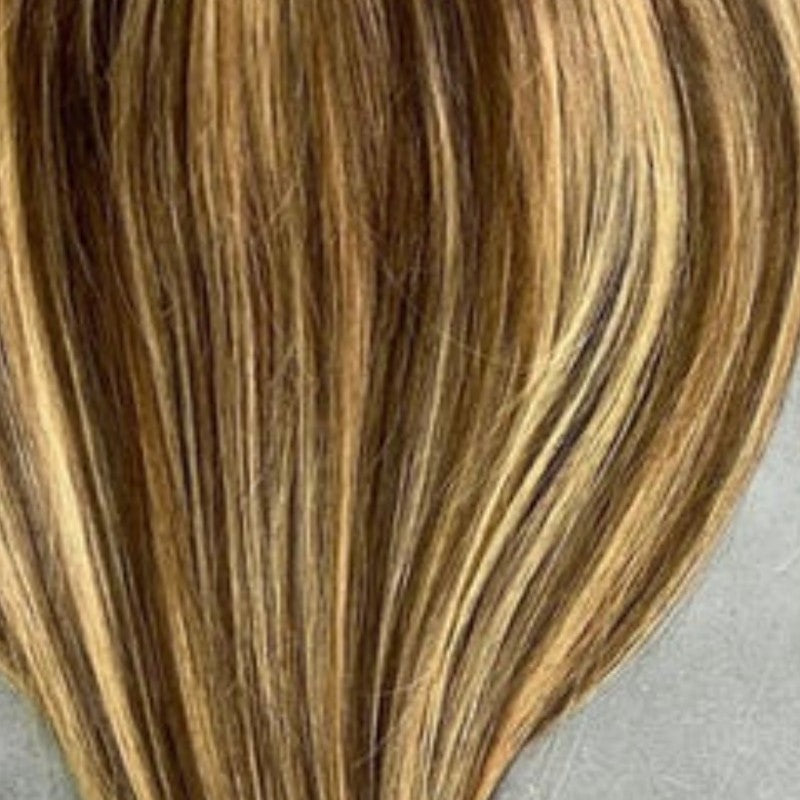 Kamila human hair scrunchie in blonde and caramel highlights – 100% human hair | Gold Hair Collection
